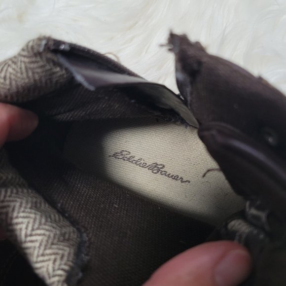 Eddie Bauer Side Zip Boots Lace-Up Brown Classic Casual Preppy Kids Shoes 2 - Picture 7 of 8